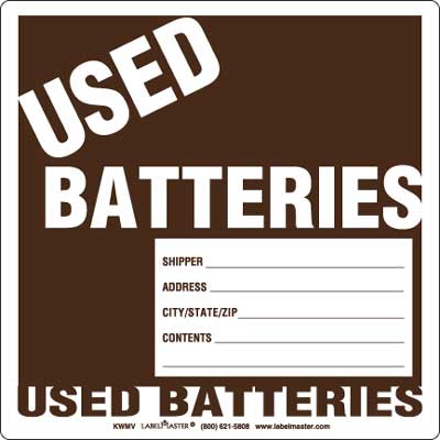 Used Batteries Label - Vinyl