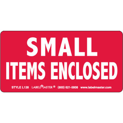 Small Items Enclosed Label