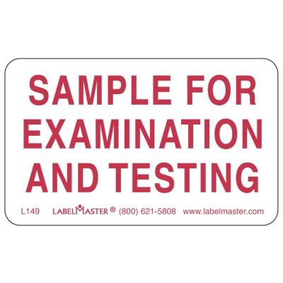 Sample for Examination And Testing Label
