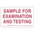 Sample for Examination And Testing Label