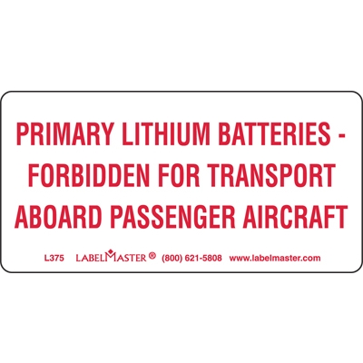DOT Lithium Battery Marking - Primary Lithium