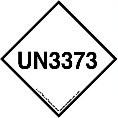 UN 3373 Label Without Tab 2" x 2"