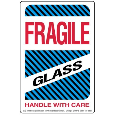 Fragile - Glass - Handle With Care Label