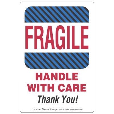 Fragile Handle With Care Thank You Label