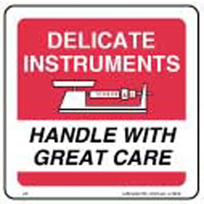 Delicate Instruments Handle with Care Label