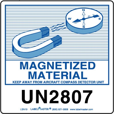 Magnetized Materials Air Label, UN2807