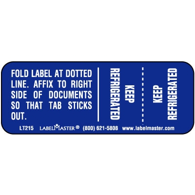 Keep Refrigerated Shipping Paper Tab