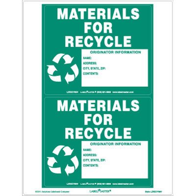Materials for Recycle Label - Blank Laser Imprintable Vinyl