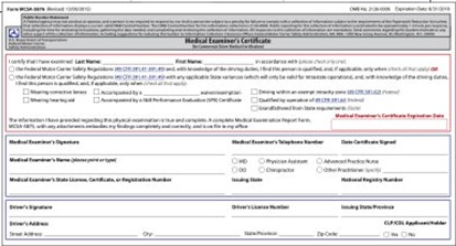 Medical Examiners Certificate