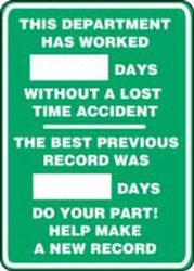 This Department Has Worked - Best previous Year - Safety Scoreboard
