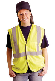 Hi-Viz Yellow Class 2 Vest, Silver Reflective Tape And Pocket