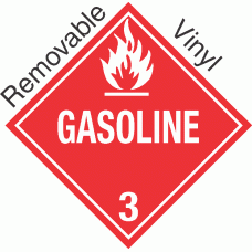Gasoline Class 3 Vinyl Placard
