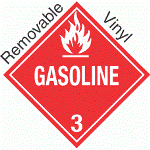 Gasoline Class 3 Removable Vinyl Placard
