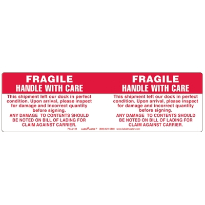 Fragile Handle with Care Label