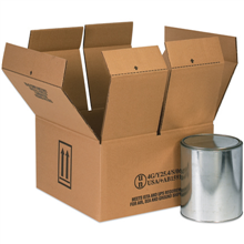 9-7/16" x 9-7/16" x 5" Four 1-Quart Hazmat Boxes, 25ct