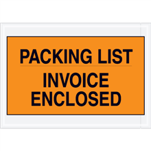 7" x 10" Orange Packing List / Invoice Enclosed Envelopes