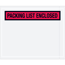 7" x 6" Red Packing List Enclosed Envelopes