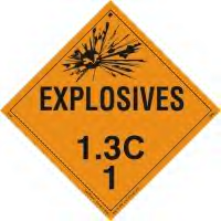 Explosives 1.3 C Placard, Tagboard