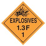 Explosives 1.3 F Placard, Tagboard