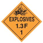 Explosives 1.3 F Placard, Vinyl