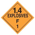 Explosives 1.4 F Placard, Vinyl