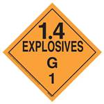 Explosives 1.4 G Placard, Tagboard