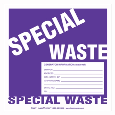Special Waste Label Vinyl
