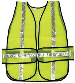 Hi-Viz Lime, Chevron Design Vest, White Reflective Tape