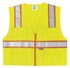 Hi-Viz Lime Class 2 Vest, Orange/Silver Reflective Tape, 6 Pockets
