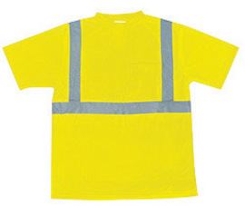 Hi-Viz Lime Class 2 T-Shirt, Silver Reflective Tape