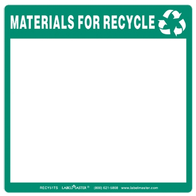 Materials for Recycle Label - Blank No Ruled Lines - Vinyl