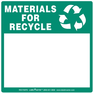 Materials for Recycle Label, Blank, No Ruled Lines, Paper