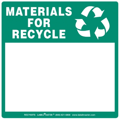 Materials for Recycle Label Blank No Ruled Lines, Vinyl