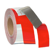 6" Red, White Kiss Cut Conspicuity Tape