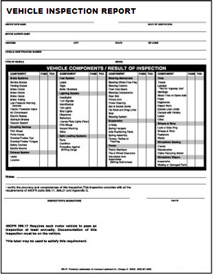 Monthly Vehicle Inspection Report