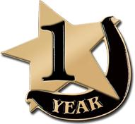 1 Year Recognition Pin