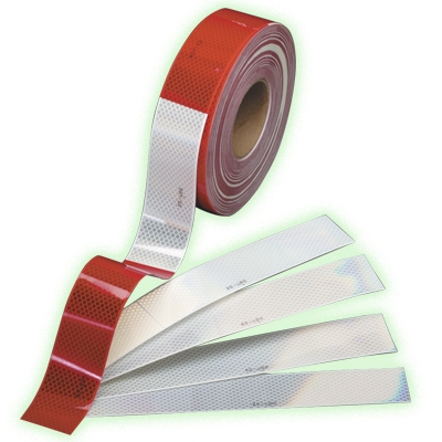 2"x16' Red White Strip and 4 2"x12" Strips for Trailer Rear End