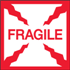 4" x 4" Fragile Square Labels 500ct roll