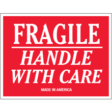 3" x 5" - Fragile - Handle With Care Labels