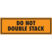 2" x 8" Do Not Double Stack Fluorescent Orange Labels