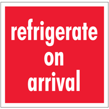 4" x 4" Refrigerate On Arrival Labels 500ct roll
