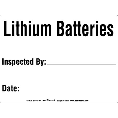 Lithium Battery Inspection Label