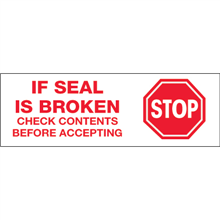 2" x 110 yds - Stop If Seal Is Broken - PrePrinted Carton Sealing Tape