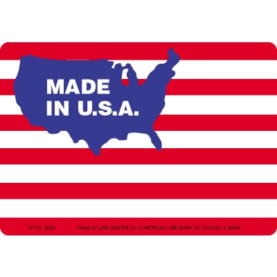 Made in the USA Flag Labels
