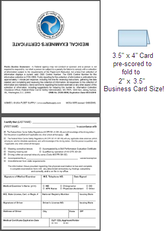 medical card examiners self laminating mcsa form certificate wallet printable 2021 bmp