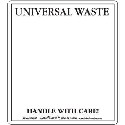 Blank Universal Waste Label, Vinyl