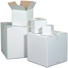 7" x 7" x 7" White Corrugated Boxes