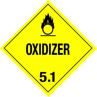 Labelmaster Oxidizer Hazmat Placards - E-Z Removable Vinyl 25-Pack For Safety Compliance