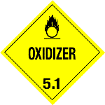 Oxidizer Placard Worded Tagboard