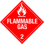 Flammable Gas E-Z Peel Vinyl Worded Placard